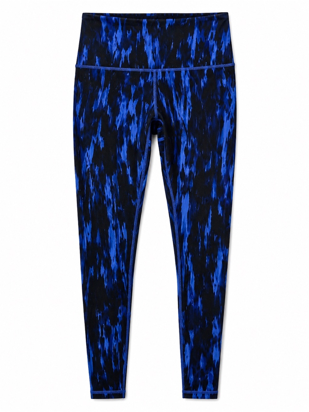 Lululemon Black Blue Abstract Print Full Length Leggings Size 4 29” Inseam